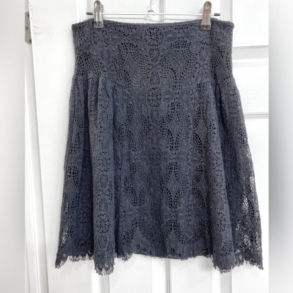 Club Monaco Black Crochet Lace Skirt